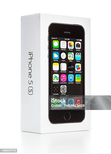 Apple Iphone 5s Opakowania - zdjęcia stockowe i więcej obrazów Aplikacja mobilna - Aplikacja mobilna, Apple Computers, Bez ludzi