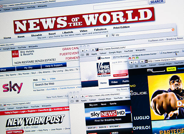 coleção de web site online editora por rupert murdoch - news of the world imagens e fotografias de stock