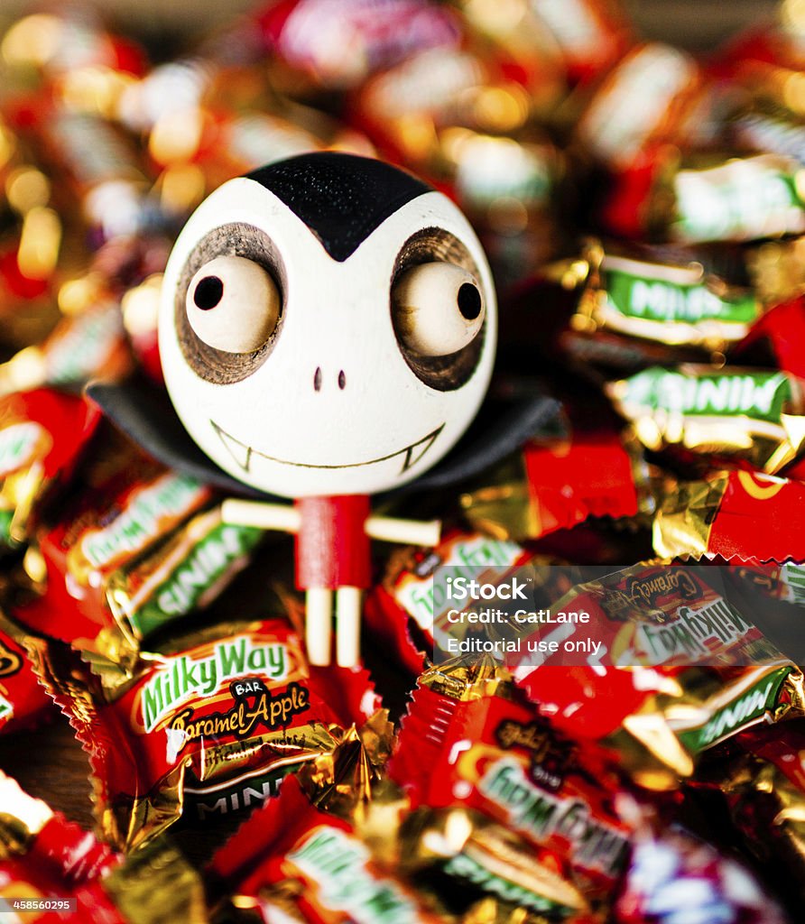 Halloween Süßes oder Saures-Halloweenspruch Candy mit Dracula-Dekoration - Lizenzfrei Bühnenkostüm Stock-Foto