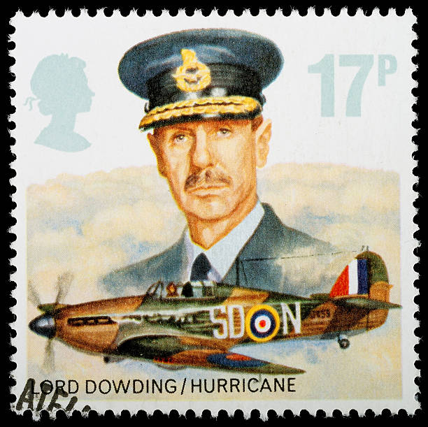 королевские военно-воздушные силы почтовая марка - hawker hurricane стоковые фото и изображения