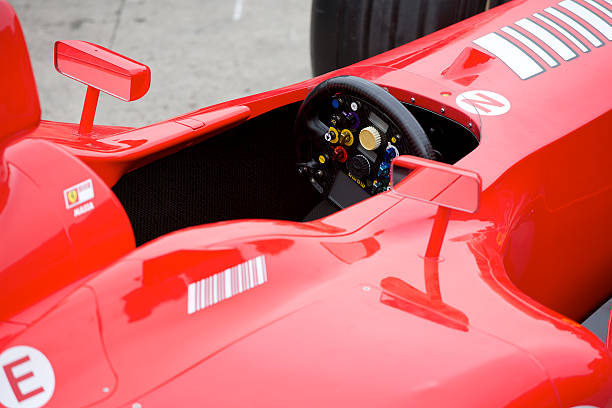 Lugo di Romagna, Emilia Romagna, Italy - April 22, 2007: Detail of Ferrari Formula 1 car 248 F1 parked in the Lugo di Romagna square during a classic car show of Ferrari called "Ferrari Day"