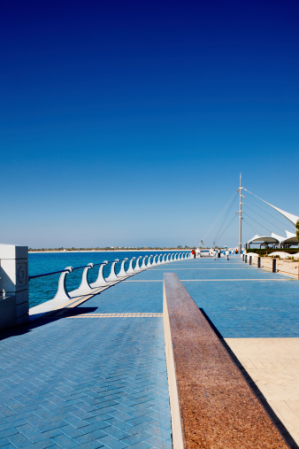 Abu Dhabi, UAE - January 30, 2009: Abu Dhabi Corniche beachfront has been awarded Blue Flag status for beaches and marinas that guarantees clean and safe bathing water.