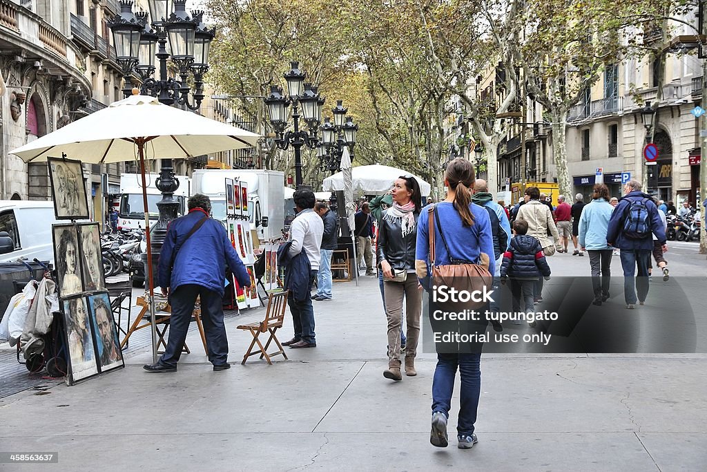 Barcelona und Las Ramblas - Lizenzfrei Architektur Stock-Foto