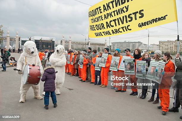Meeting In Support Of 30 Greenpeace Activists Moscow Russia Stock Photo - Download Image Now