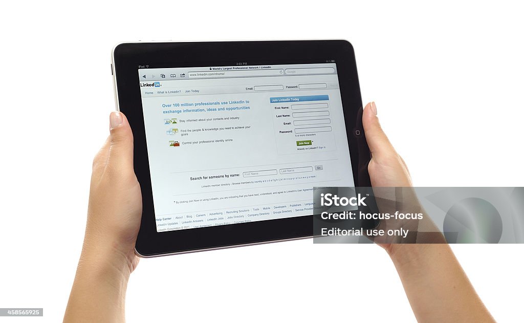 Linkedin sur iPad - Photo de LinkedIn libre de droits