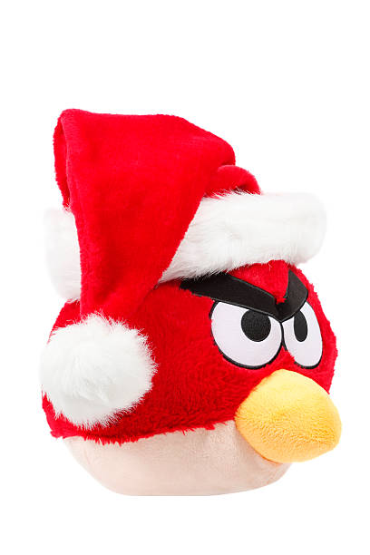 Red Angry Bird With Santa Hat Stock Photo - Download Image Now - Anger, Angry  Birds - Game, Animal - iStock