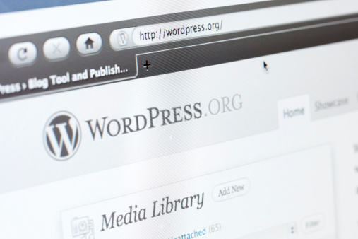 Portland, Oregon - March 29, 2011: Wordpress Web Page. Wordpress is a website that will help you develop a website or blog.