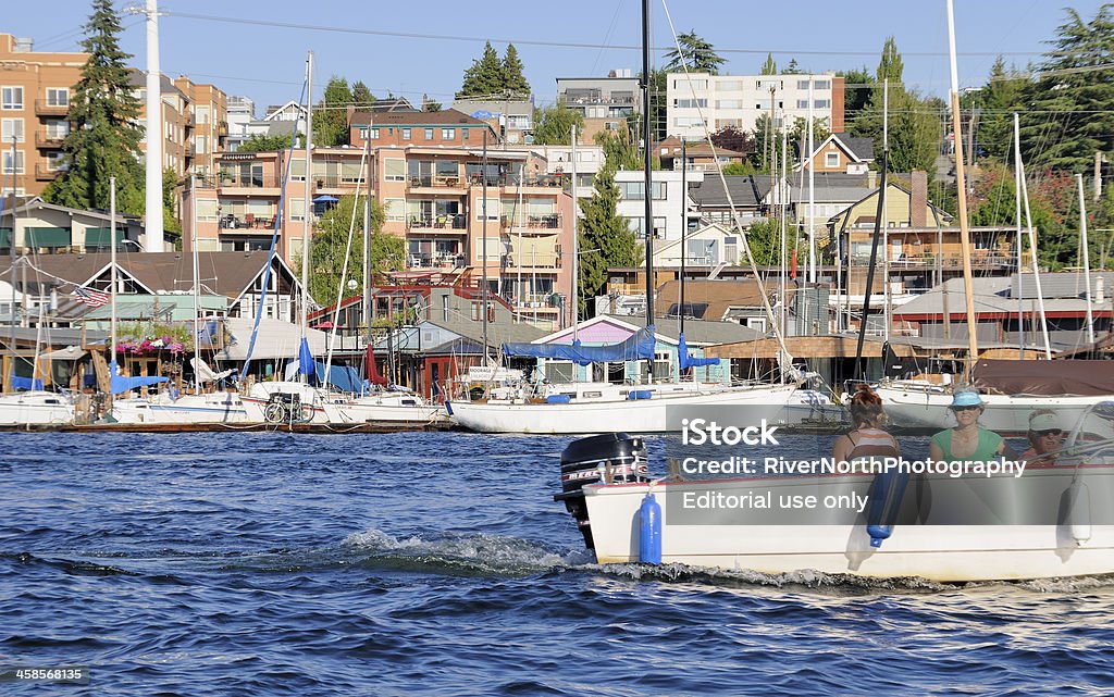 Lago Union, Seattle - Royalty-free Barco com Vara Foto de stock