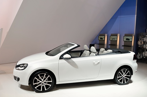 Brussels, Belgium - January 10, 2012: Volkswagen Golf convertible on display during the 2012 Brussels motor show.