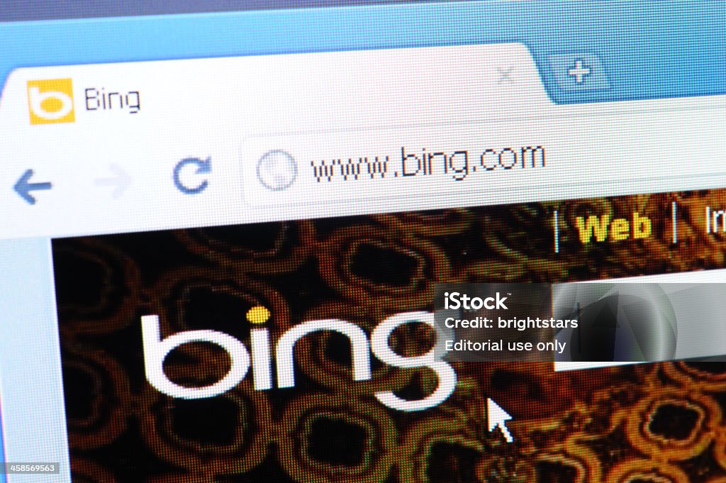 Bing.com no navegador da web - Foto de stock de Conceito royalty-free