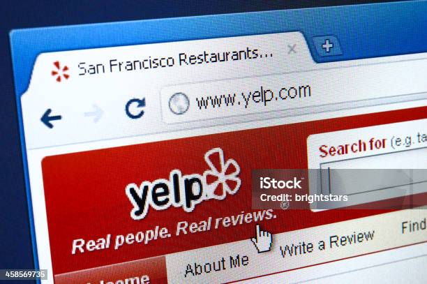 Yelp Página Web En El Navegador Foto de stock y más banco de imágenes de Calificación - Calificación, Cursor, Detalle de primer plano