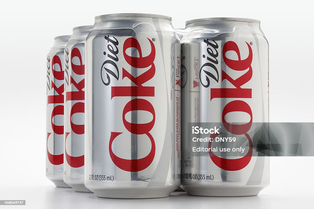 Diet Coke Six Pack San Diego, California, United States - February 24, 2011: A six pack of 12 oz. Diet Coke cans isolated on a white background. Soda Stock Photo