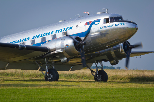 Gizycko, Poland - August 07, 2011: Douglas DC-3, SE-CFP, operated by non-profit organisation \\\