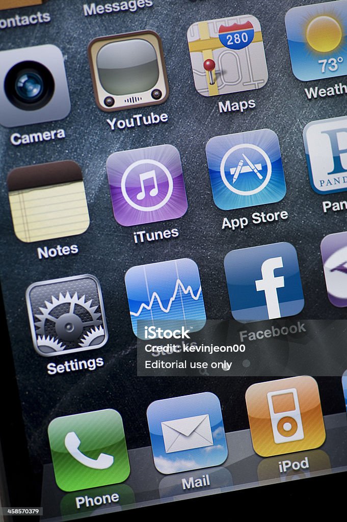 Apps de iPhone 4 - Royalty-free Aplicação móvel Foto de stock