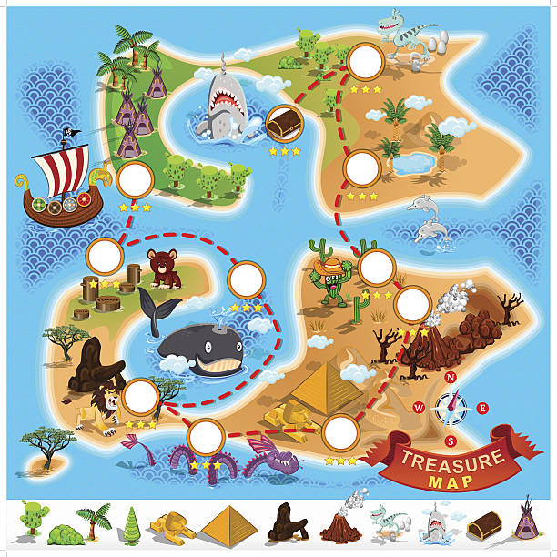 Pirate Treasure Map Stock Illustration - Download Image Now - Treasure Map,  Map, Island - iStock