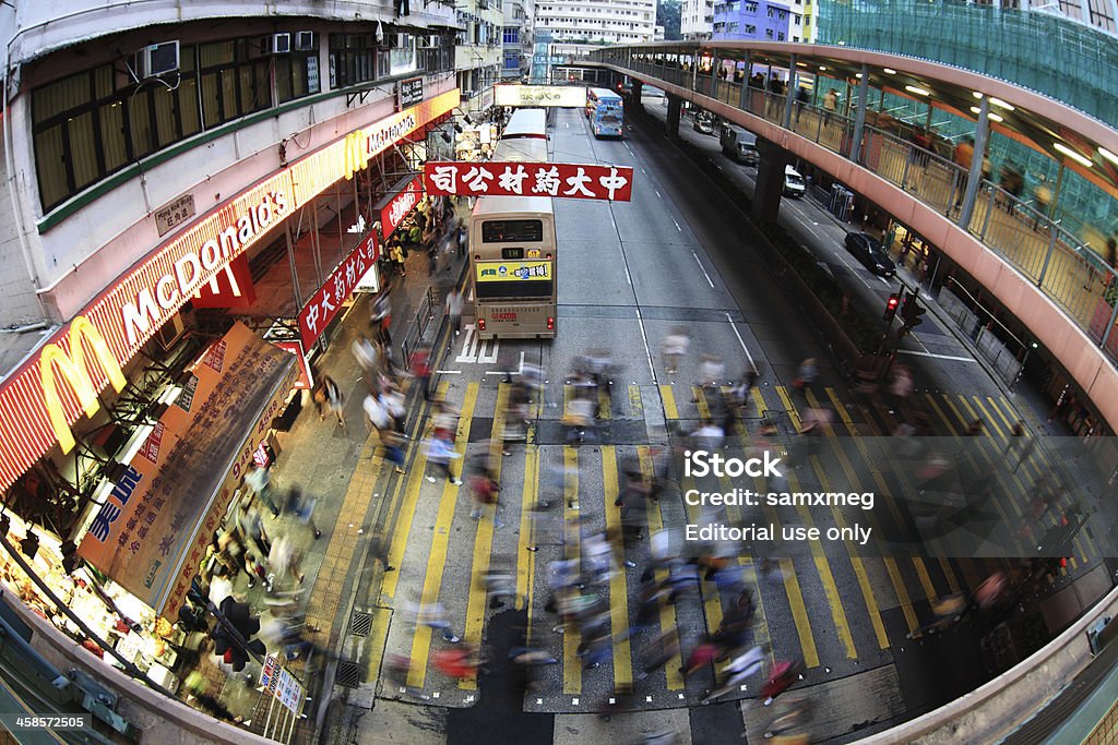 Mong Kok Hong Kong - Zbiór zdjęć royalty-free (Autobus)