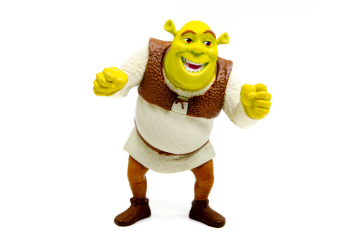 Shrewsbury, Shropshire,UK - January 30th 2012. Shrek toy figurine distributed by McDonald\\'s Restaurants in 2007 in the UK.