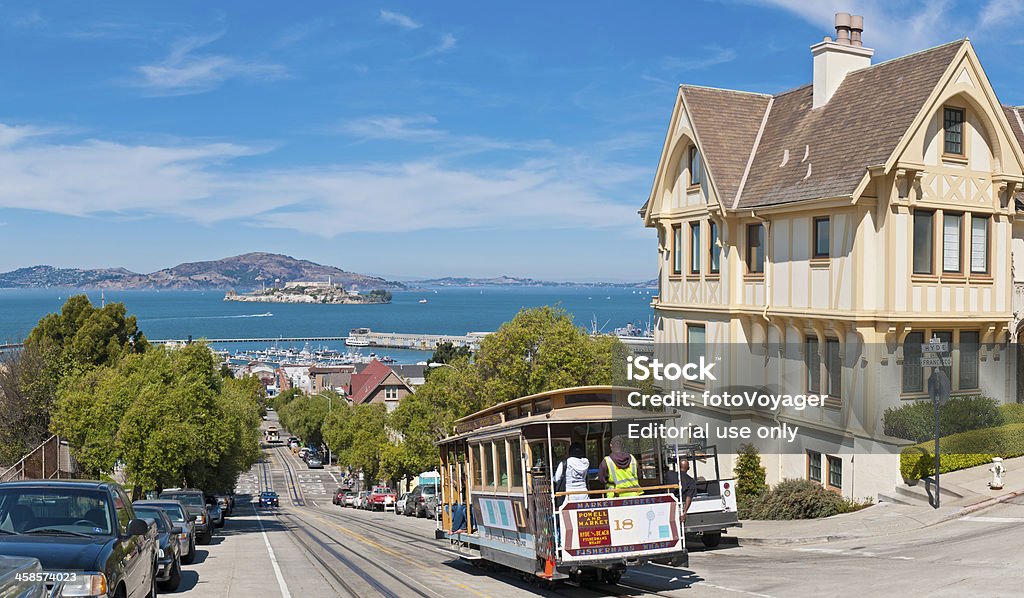 Bonde em São Francisco, Califórnia - Foto de stock de Teleférico - Veículo terrestre comercial royalty-free