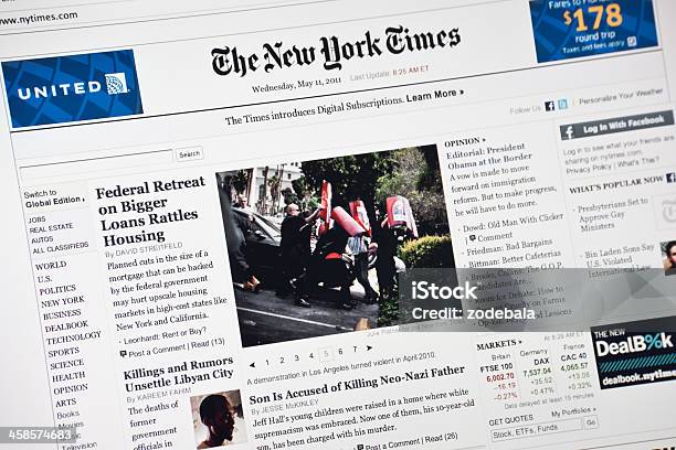 New York Times Hompage - Fotografie stock e altre immagini di Giornale - Giornale, The New York Times, Composizione orizzontale