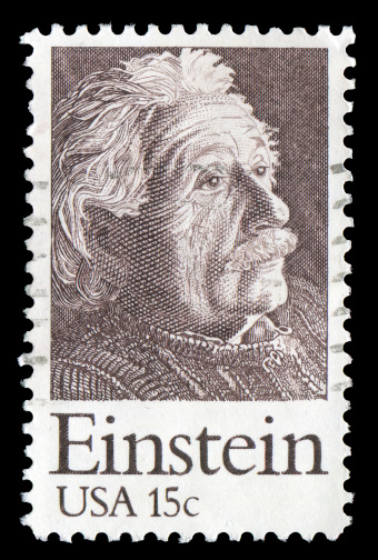 Beijing, China - January 5, 2012: US postage stamp Albert Einstein(1879-1955), a well known theoretical physicist.
