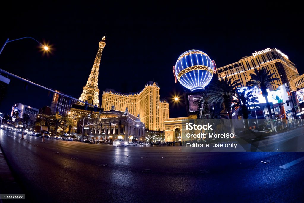 Las Vegas de nuit - Photo de Fish-eye libre de droits