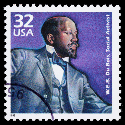 Sacramento, California, USA - March 28, 2011: A 1998 USA postage stamp with a portrait of W.E.B. Du Bois (1868-1963). Du Bois was an author, professor, and civil rights leader, and was one of the founders of the NAACP.