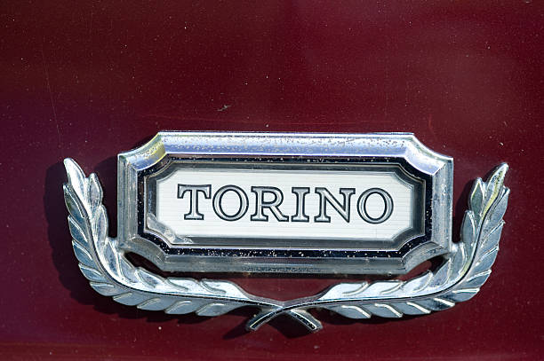 Frankfurt, Germany-October 2, 2011: Close-up of a Ford Torino Insignia. This car was produced by the Ford Motor Company between 1968 and 1976. Ford is an American automaker based in Michigan and was founded by Henry Ford in 1903.