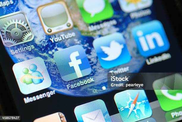 Social Media Apps Stock Photo - Download Image Now - Apple Computers, Big Tech, Brand Name