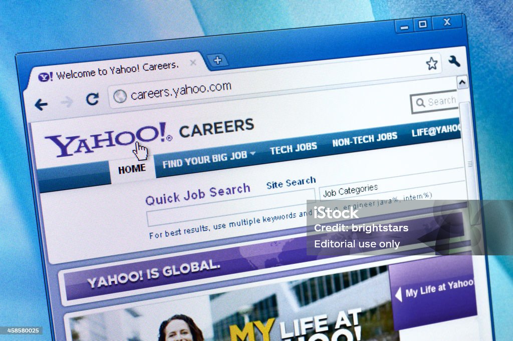 Yahoo веб-сайт в браузере вакансии - Стоковые фото Yahoo - Brand-Name роялти-фри