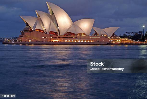 Sydney Opera House Lit Up At Dusk Stock Photo - Download Image Now - Australia, Capital Cities, Dusk