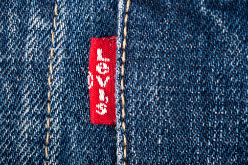 Muratpasa, Antalya, Turkey - August 28, 2011: Close up detail of blue jeans manufacturer Levi Strauss & Co.\'s logo