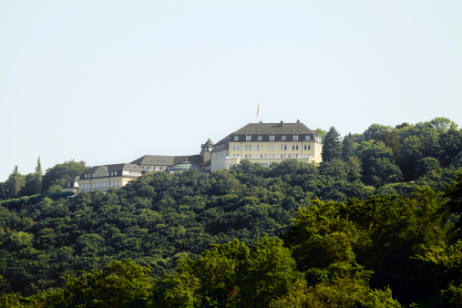 The famous city of Salzburg on a beautiful summer day. Photo taken from the Kapuzinerberg, which rises above the Salzach on the right bank.