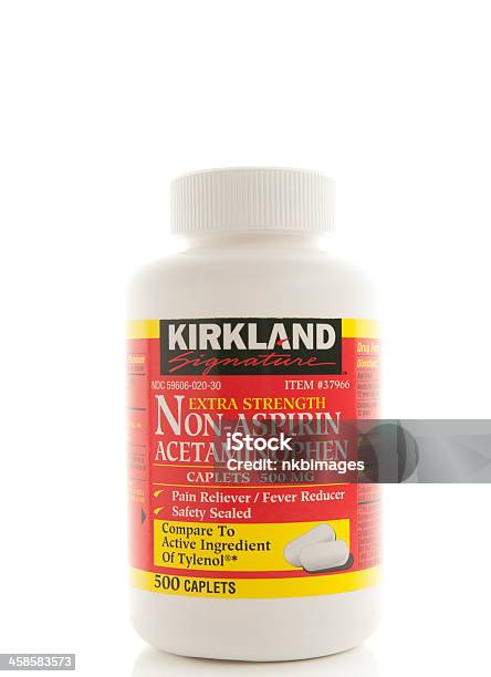 Kirkland Nonaspirin Acetaminophen Over The Counter Medicine Stock Photo - Download Image Now