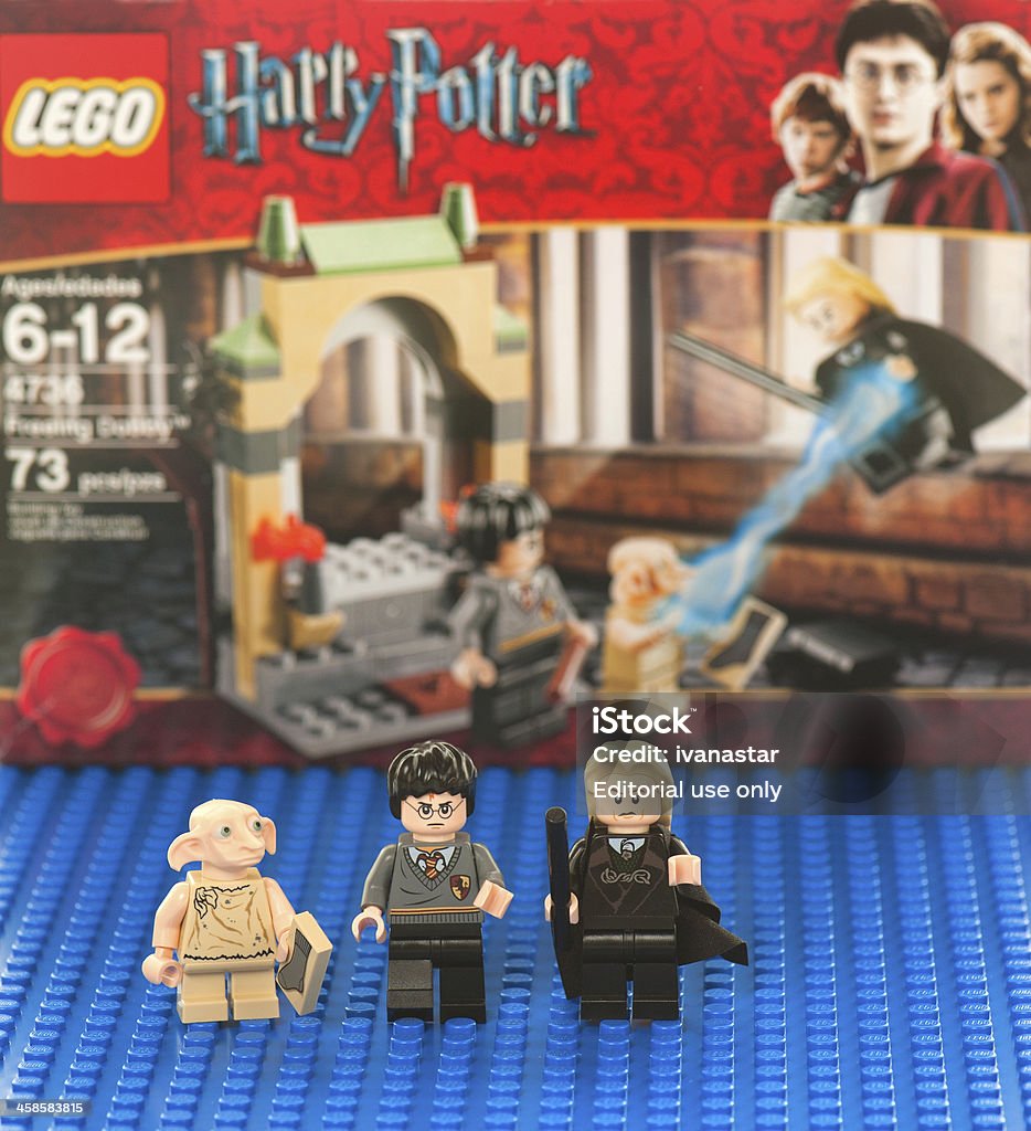 Harry Potter Lego Collection Albuquerque, USA - January 2, 2012: Harry Potter Lego is a theme based collection based on the films of the Harry Potter series. The first sets appeared in 2001, to coincide with the release of the first Harry Potter film. Cape - Garment Stock Photo