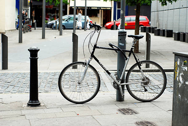 Villiger Labrado bike parked in Wood street, Liverpool Liverpool, England - June 21, 2009: A Villiger Labrado bike tied to a post in Wood street, Liverpool. liverpool one stock pictures, royalty-free photos & images