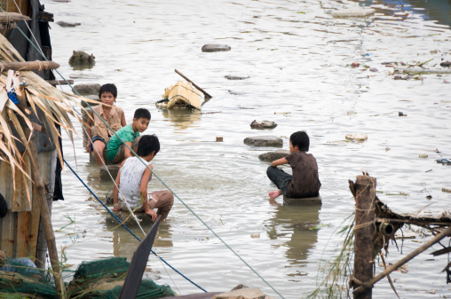 Agonda, Goa, India, 20th of december 2023, Fisherman fishing on the river of Agonda.