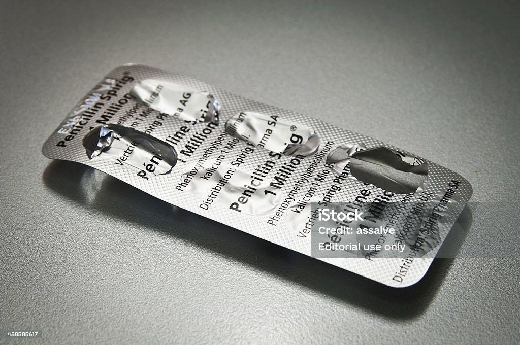 penicillin Tablettenbehälter - Lizenzfrei Alt Stock-Foto