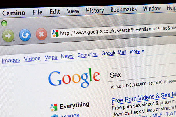 Google Search for 'sex'. stock photo