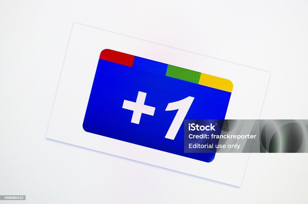 Google 1 social botão - Foto de stock de .com royalty-free