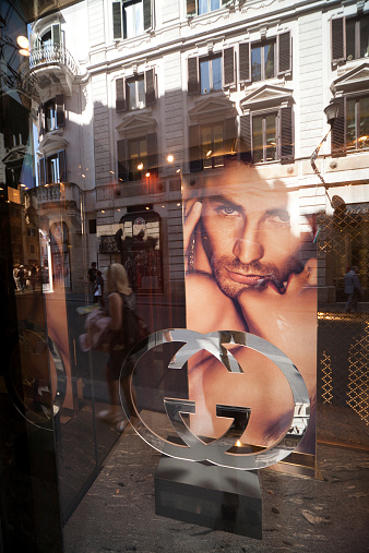 ROME, ITALY - May 9, 2011: shop window of Gucci in Via Condotti, near Piazza di Spagna, Rome, Italy.