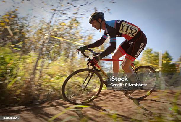 Cyclocross Racer Entering A Corner Stock Photo - Download Image Now - Cyclo-Cross, Activity, Adult