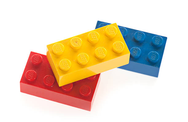 tijolos para construção de blocos de lego - block blue brick building activity imagens e fotografias de stock