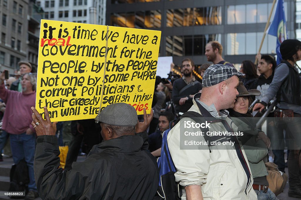 protestors Occupy Wall Street a New York - Foto stock royalty-free di Wall Street