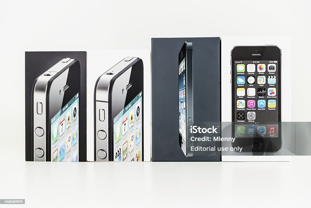 Apple iPhone 5s 전화5 4s 및 4 메시지함 - 로열티 프리 0명 스톡 사진
