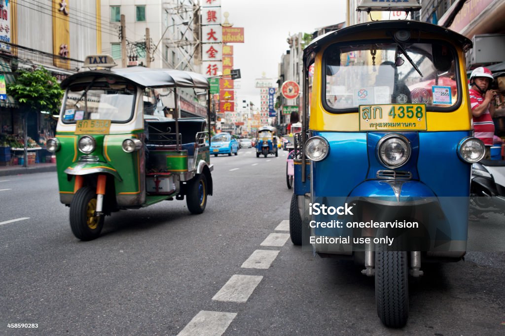 Китайский квартал Tuktuks Бангкоке - Стоковые фото Азия роялти-фри