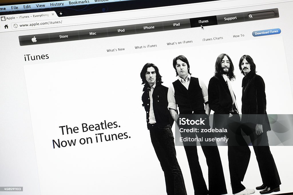 The Beatles на Itunes, Apple.com веб - Стоковые фото The Beatles роялти-фри