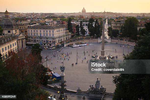 Photo libre de droit de Piazza Del Popolo Au Crépuscule banque d'images et plus d'images libres de droit de Arts Culture et Spectacles - Arts Culture et Spectacles, Capitales internationales, Crépuscule