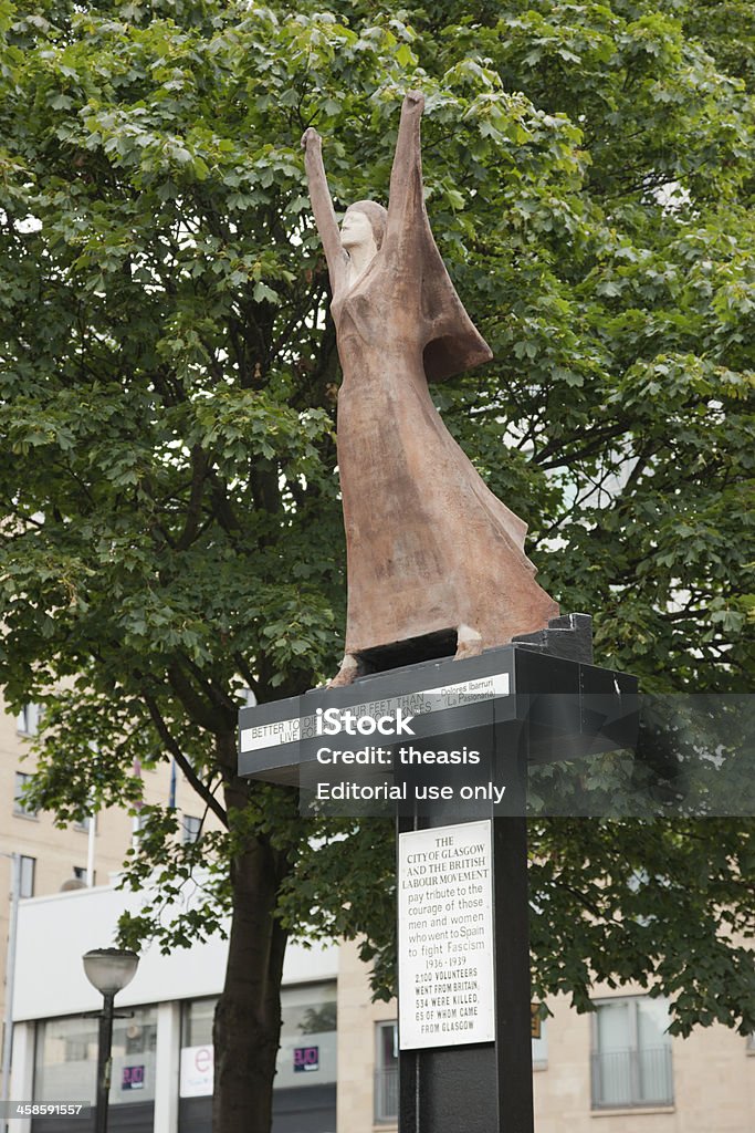 Glasgow Spanish Civil War Memorial Glasgow, UK - July 22, 2011: The Glasgow Spanish Civil War memorial, a sculpture commemorating those Britons who fought in the International Brigades in Spain between 1936 and 1939. The memorial was sculpted through the mid 1970s by Arthur Dooley, a noted communist artist. The figure represented is the Republican politician from northern Spain Dolores Ibarruri, better known as La Pasionaria. Spanish Civil War Stock Photo