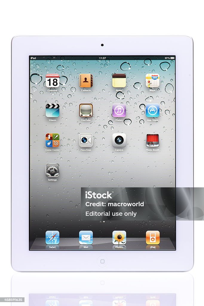 iPad 2 - Lizenzfrei Berührungsbildschirm Stock-Foto