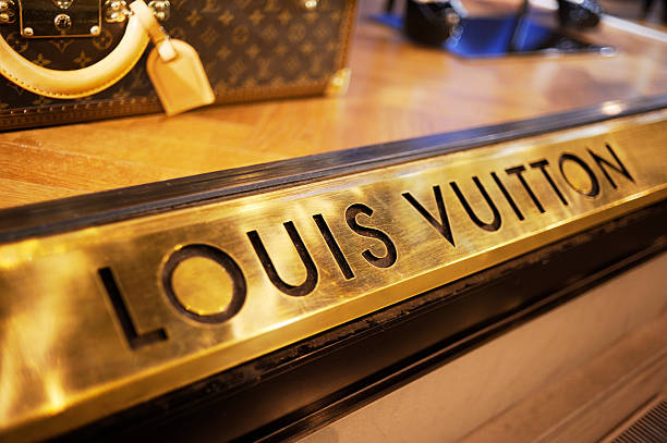 Louis Vuitton Boutique Window in Florence stock photo